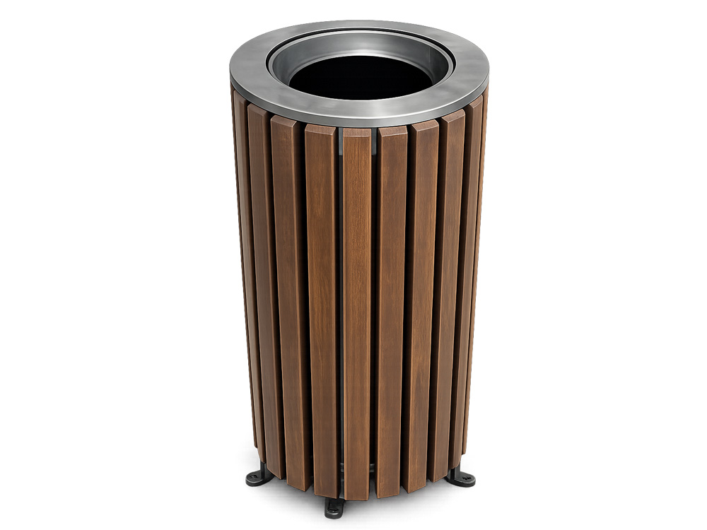 AKT-305 Açık Alan Metal Ahşap Çöp Kovaları
