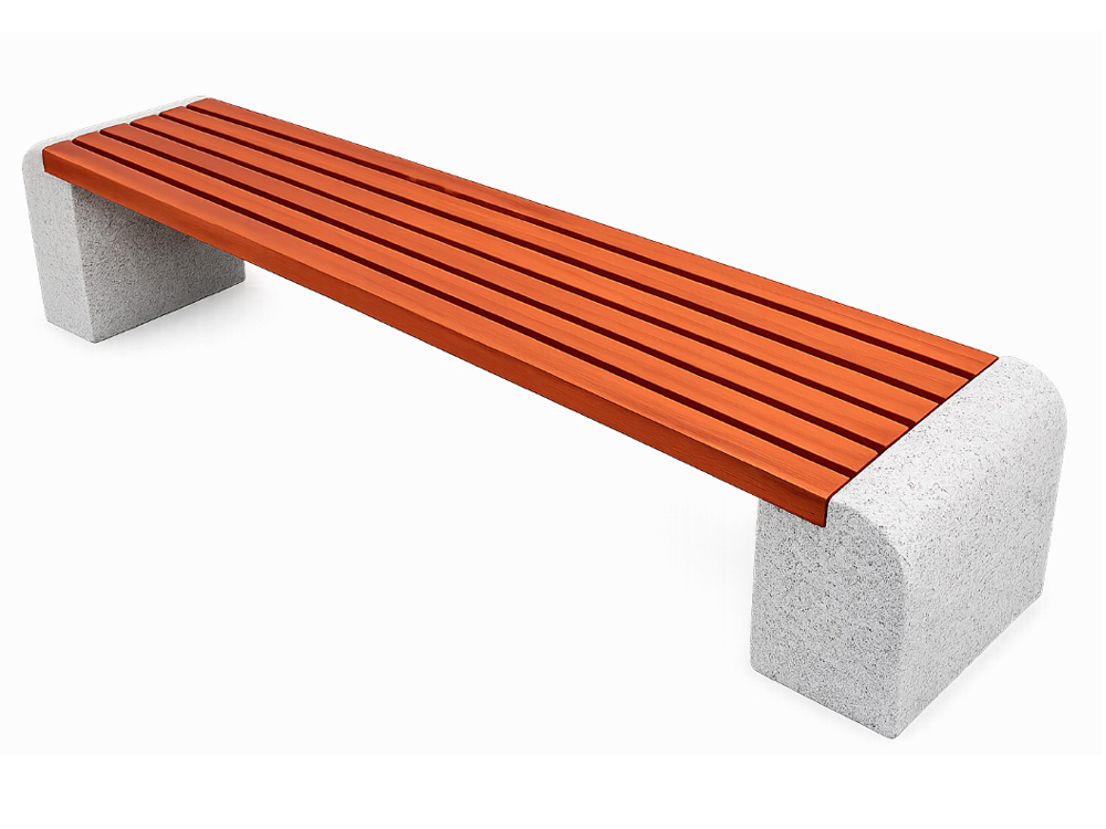 AKT-403 Arkalıksız Mozaik Beton Ahşap Bank